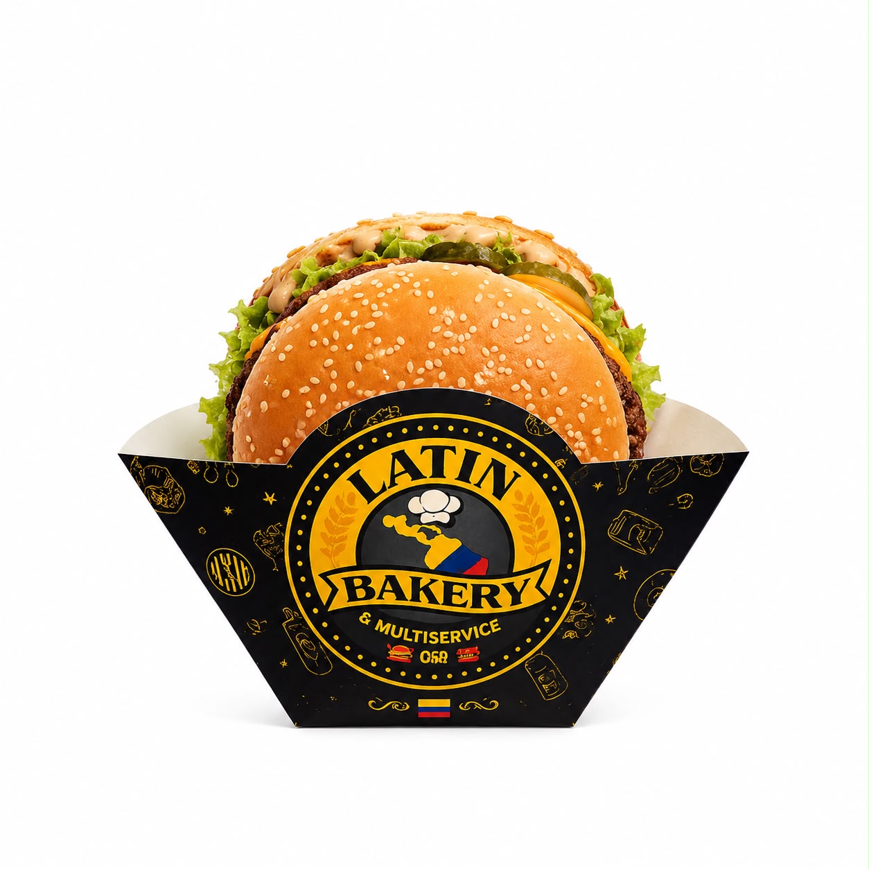 Portahamburguesa personalizado Latin Bakery