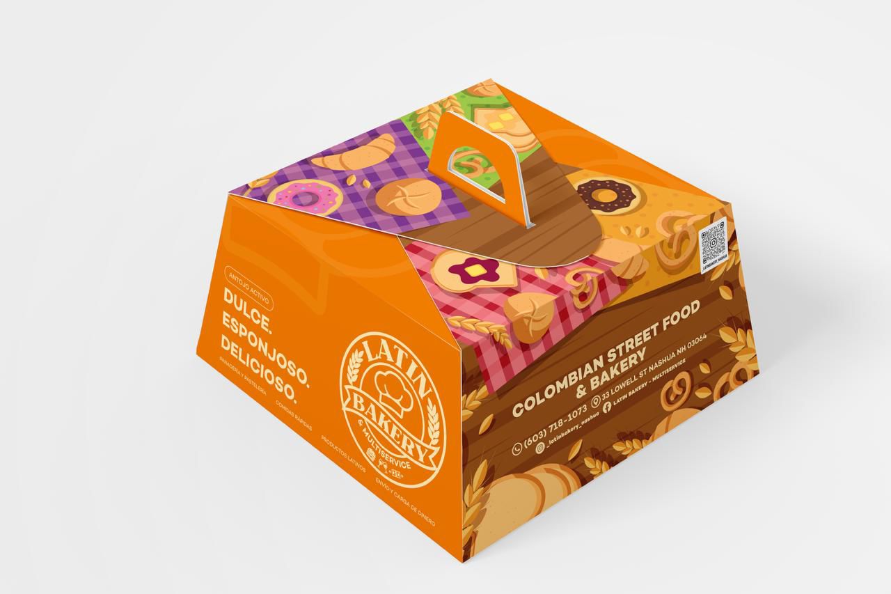 Caja personalizada para tortas Latin Bakery