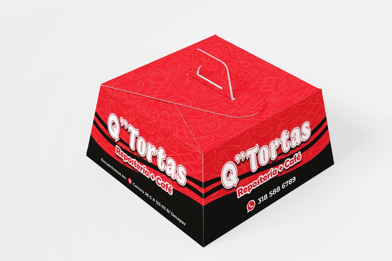 Caja personalizada para tortas Q Tortas